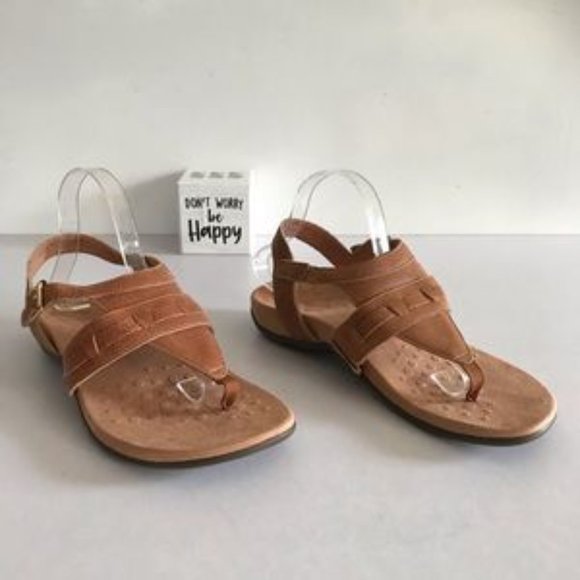 Vionic Lupe Leather Adjustable T-Strap Sandals - Picture 8 of 9